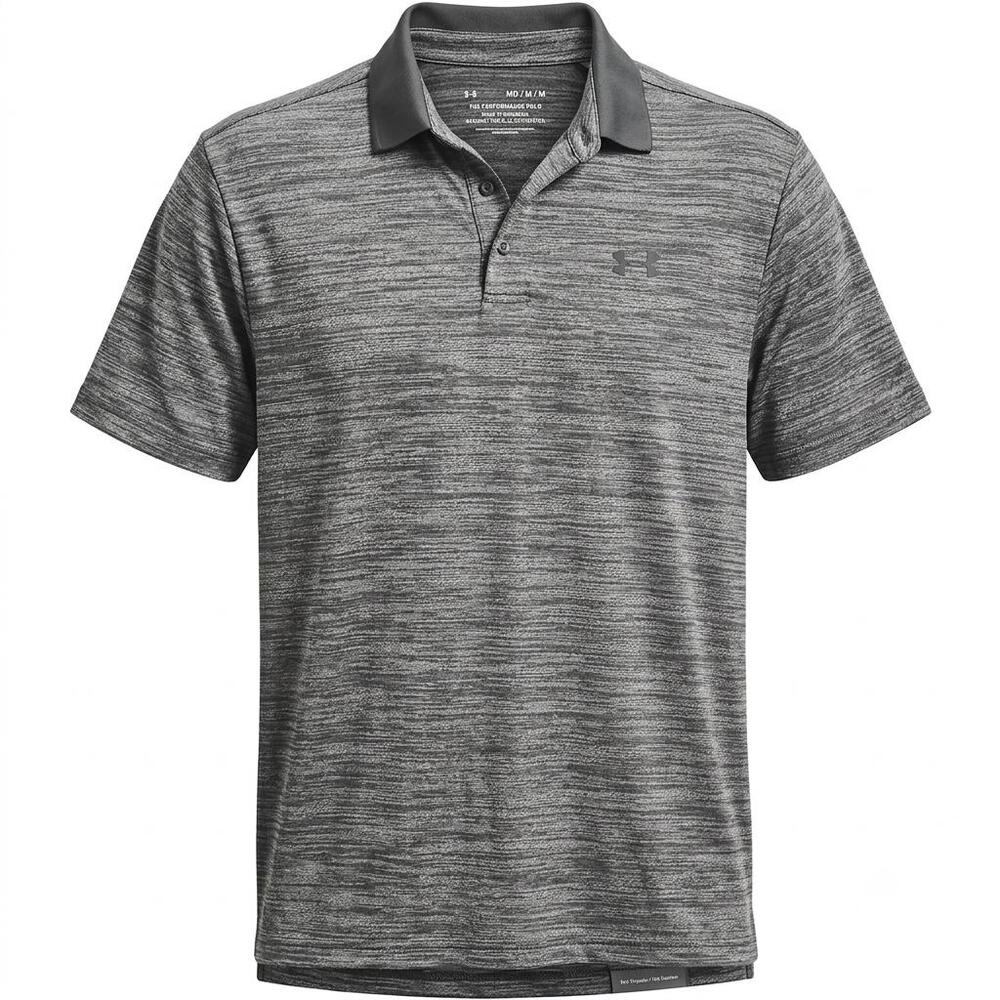 Under Armour Men's Heathered Charcoal Grey Performance Golf Polo Shirt